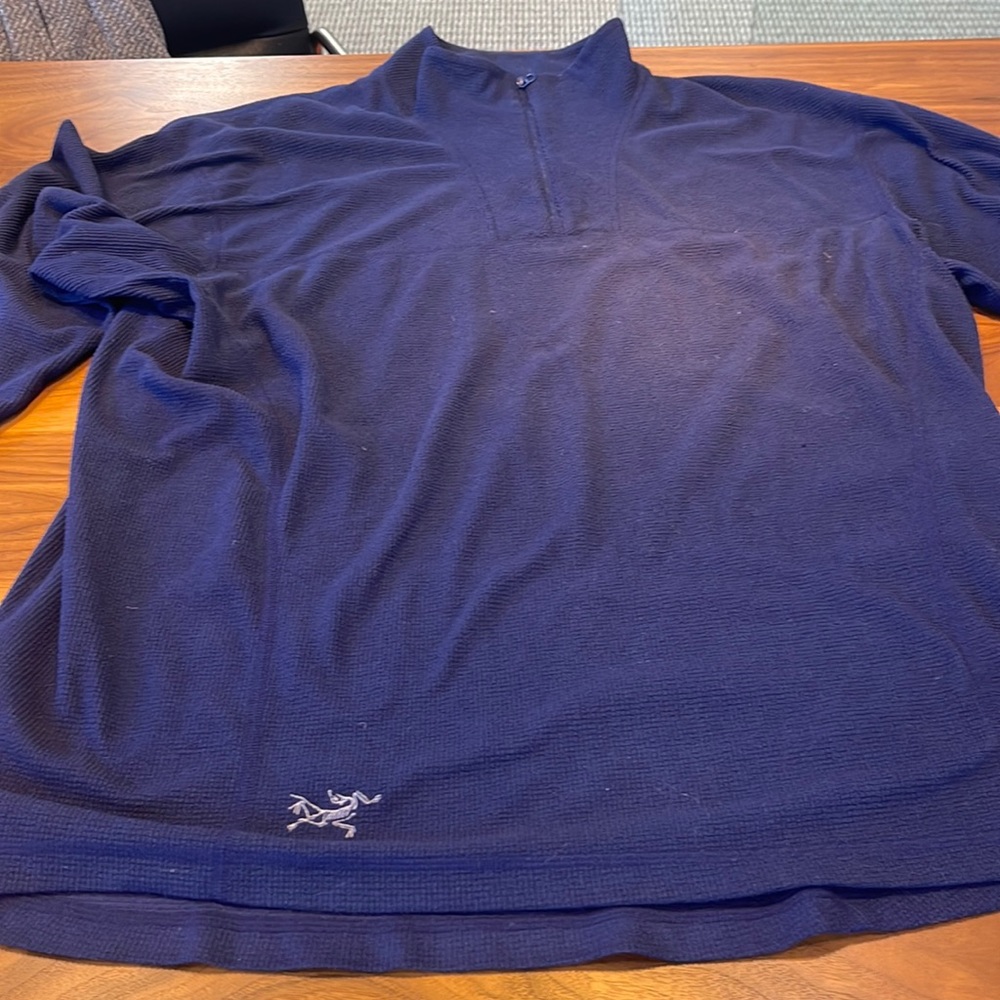 Arc’teryx Mens waffle 1/4 zip Blue good condition sz xl